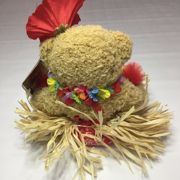 Hawaiian Collectibles Hula Girl Bear Passport Grass Skirt Plush w/Tag 2003 - Picture 6 of 12